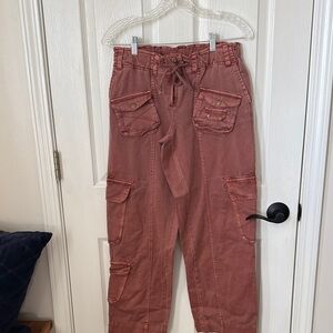 Rust Cargo Pants with Pockets